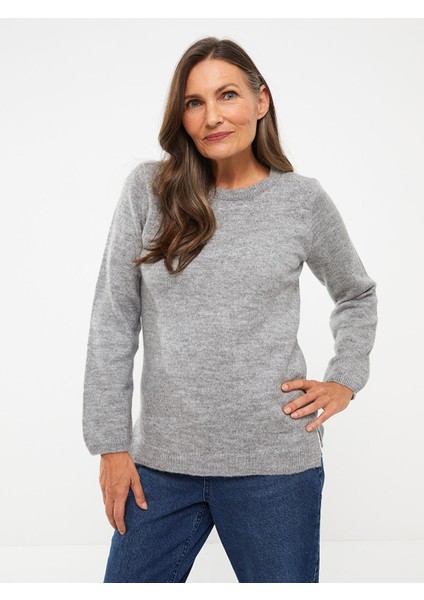 Yeni Sezon Bisiklet Yaka Düz Uzun Kollu Kadın Triko Kazak