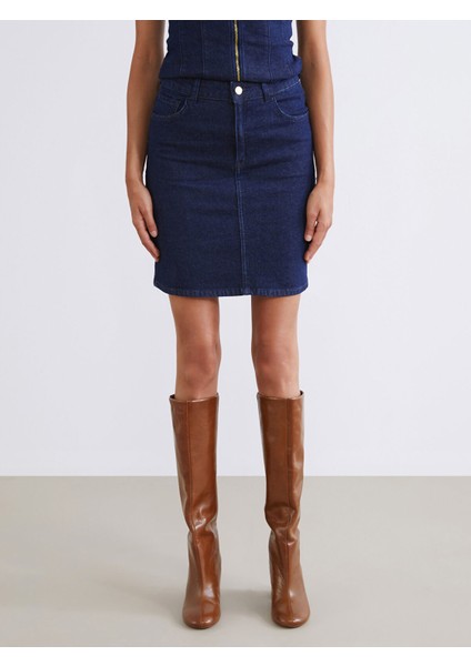 Yeni Sezon Dar Fit Mini Jean Etek fiyatları