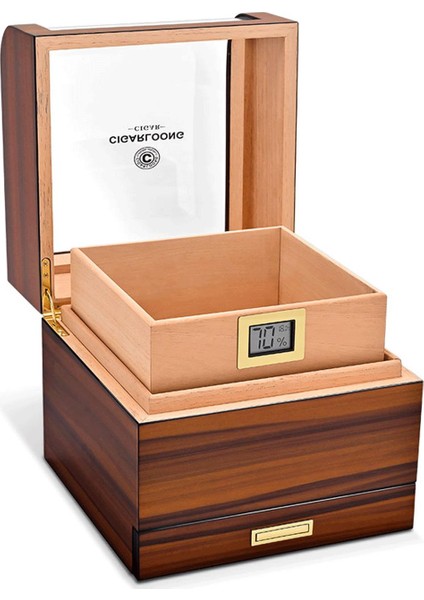 Camlı Katlı Humidor Puro Kutusu Tiger Desen 100S fiyatları