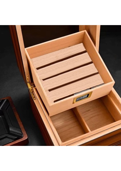 Camlı Katlı Humidor Puro Kutusu Tiger Desen 100S indirimleri