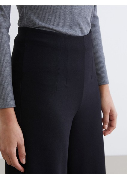 Yeni Sezon Beli Fermuarlı Geniş Paça Kadın Pantolon modelleri