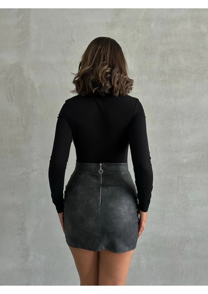 Sptrns Eskitme Deri Mini Etek (Beden: M) fırsatları