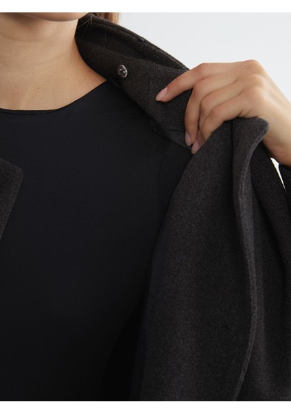 Yeni Sezon Çıkarılabilir Şal Yaka Kadın Kaşe Kaban fırsatları