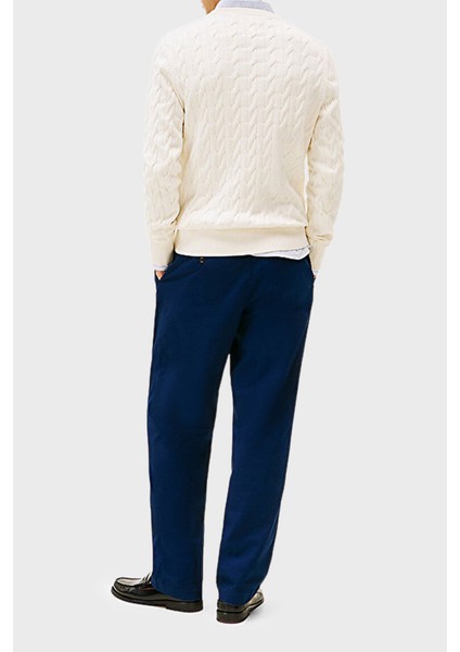 Pamuklu Relaxed Fit Örgülü Bisiklet Yaka Kazak Erkek Kazak MW0MW33132 Z00 fırsatları