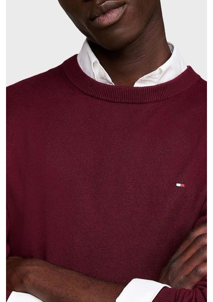 Pamuk ve Kaşmir Karışımlı Regular Fit Bisiklet Yaka Kazak Erkek Kazak MW0MW28046 Xıt modelleri