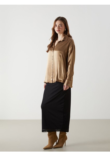 Yeni Sezon Oversize Saten Kadın Gömlek fiyatları