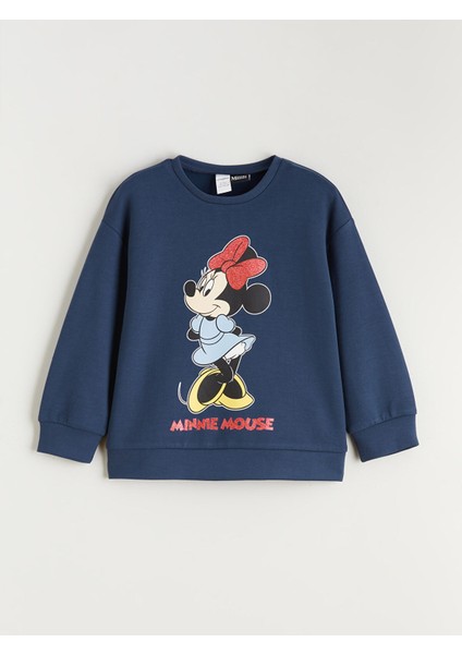 Yeni Sezon Minnie Mouse Baskılı Kız Çocuk Sweatshirt