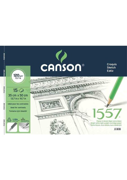 1557 Resim ve Çizim Blok 120GR 35X50 15YP Spiralli Resim Defteri