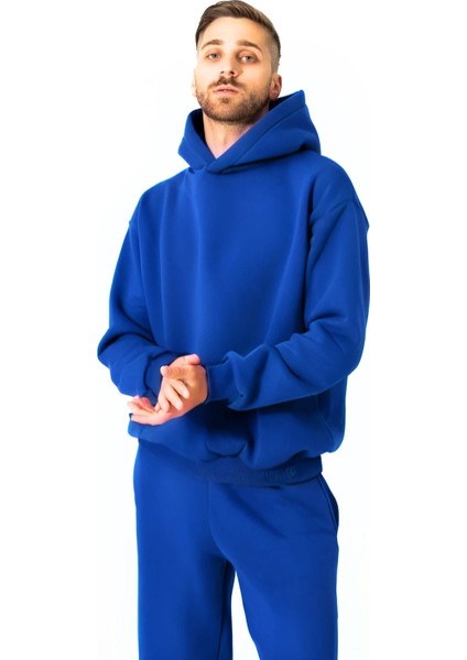 Erkek 3 Iplik Içi Pamuklu Bol Oversize Jogger Paçası Lastikli Eşofman Takımı