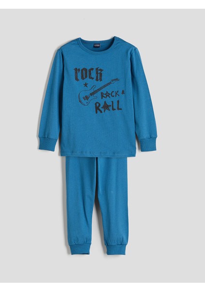 Yeni Sezon Bisiklet Yaka Erkek Çocuk Pijama Takımı