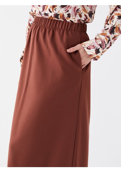 Yeni Sezon Kadın Beli Lastikli Düz Etek indirimleri