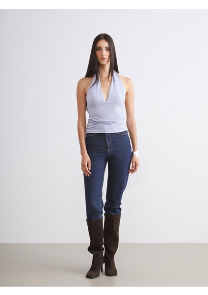 Yeni Sezon Halter Yaka Büzgülü Bluz fiyatları