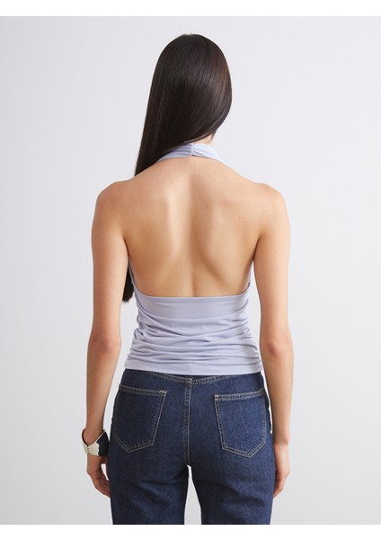 Yeni Sezon Halter Yaka Büzgülü Bluz fırsatları