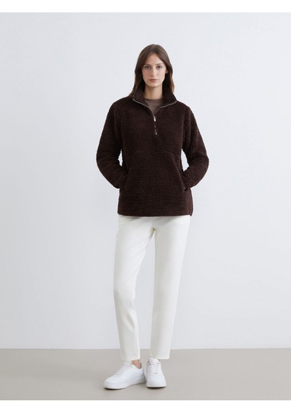 Yeni Sezon Dik Yaka Kadın Pelüş Sweatshirt fiyatları