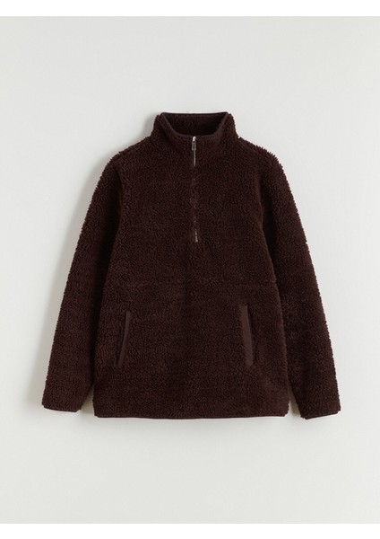 Yeni Sezon Dik Yaka Kadın Pelüş Sweatshirt indirimleri