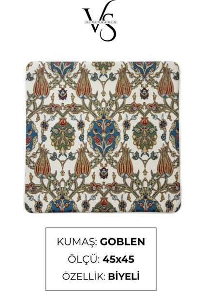 Jakarlı Dokuma Goblen Kırlent Kılıfı – 45X45 cm Biyeli ve Çift Taraflı Dekoratif Yastık modelleri