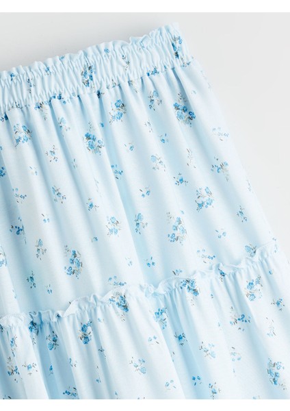 Yeni Sezon Beli Lastikli Çiçekli Kız Çocuk Etek fiyatları