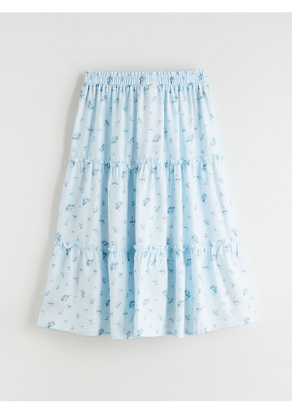 Yeni Sezon Beli Lastikli Çiçekli Kız Çocuk Etek modelleri