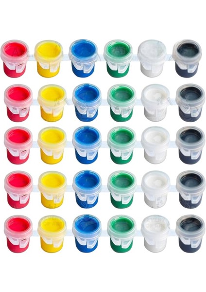 Parmak Boya 5 ml 6 Renk 5 Paket Mini Küçük Parmak Boya Etkinlik Boyama Boyası Su Bazlı Resim Okul Öncesi Kreş Ana Sınıfı