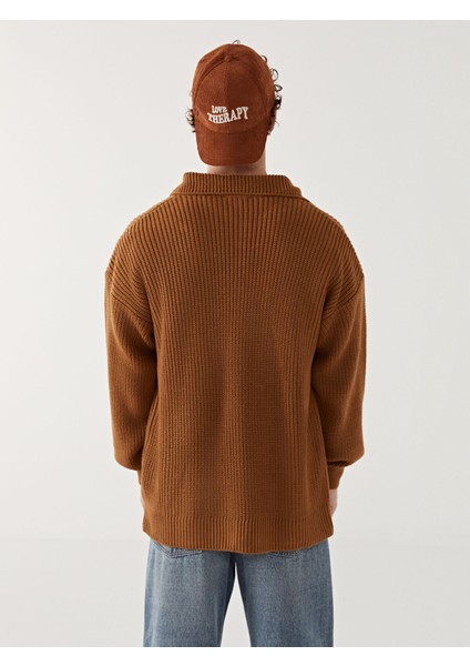 Yeni Sezon Standart Kalıp Polo Yaka Erkek Triko Hırka fırsatları