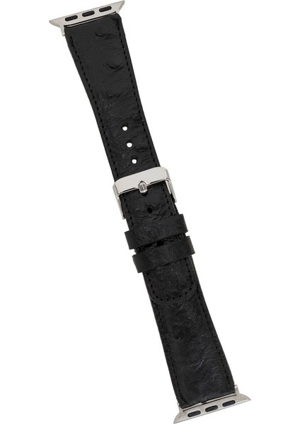 Apple Watch Uyumlu Deri Kordon 42-44-45MM De5 Siyah modelleri