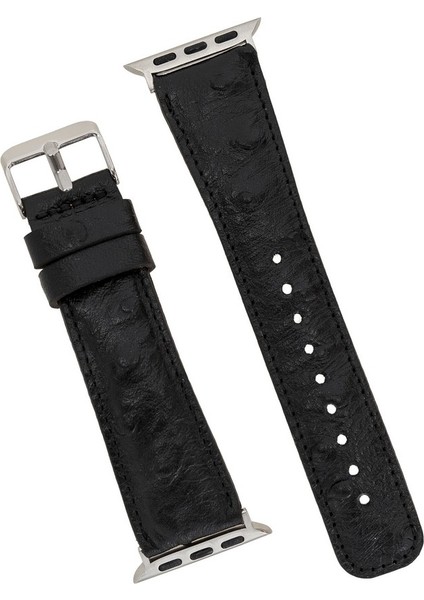 Apple Watch Uyumlu Deri Kordon 42-44-45MM De5 Siyah fırsatları