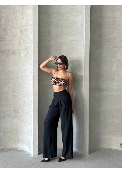 Yzlal Pileli Keten Pantolon S255046 Siyah (Beden: S) fiyatları