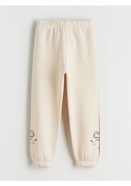 Yeni Sezon Beli Lastikli Fiyonk Baskılı Kız Çocuk Eşofman Alt 2'li indirimleri