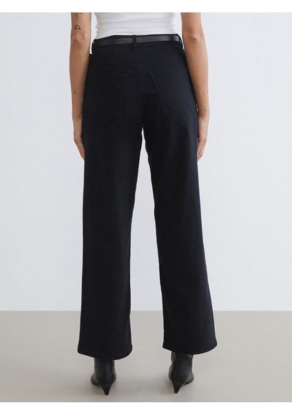 Yeni Sezon Beli Kemerli Wideleg Kadın Jean Pantolon fırsatları