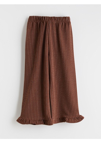 Yeni Sezon Beli Lastikli Çizgili Kız Çocuk Pantolon