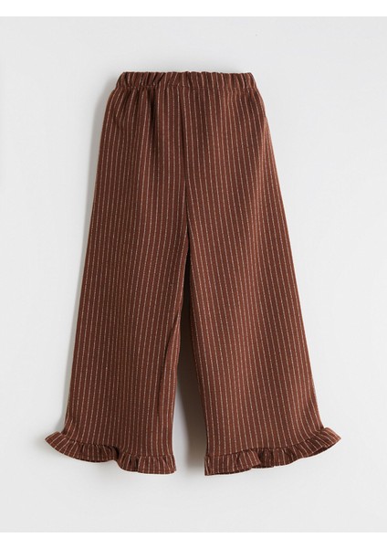 Yeni Sezon Beli Lastikli Çizgili Kız Çocuk Pantolon modelleri