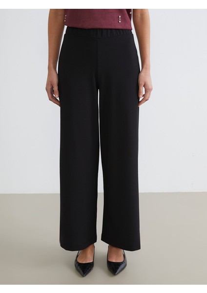 Yeni Sezon Beli Lastikli Geniş Paça Kadın Pantolon fiyatları