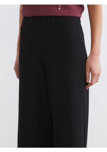 Yeni Sezon Beli Lastikli Geniş Paça Kadın Pantolon modelleri