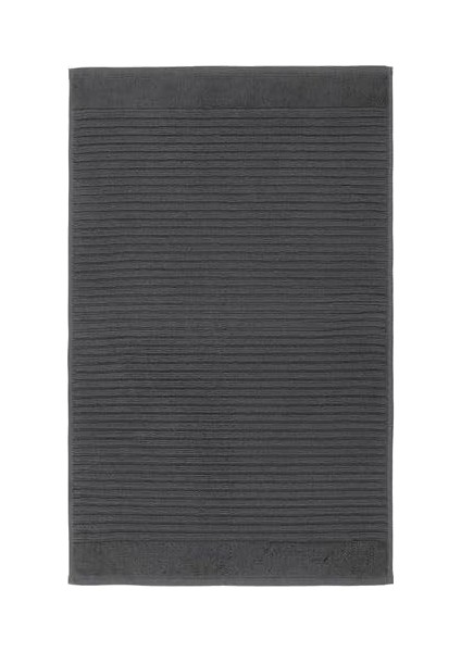 Alstern Ayak Havlusu Yapılandırılmış Dokumalı Pamuk, 50X80 cm Koyu Gri Renk