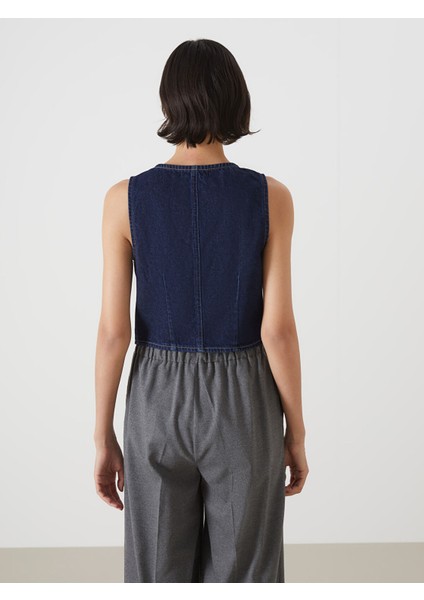 Yeni Sezon V Yaka Kadın Jean Yelek fırsatları