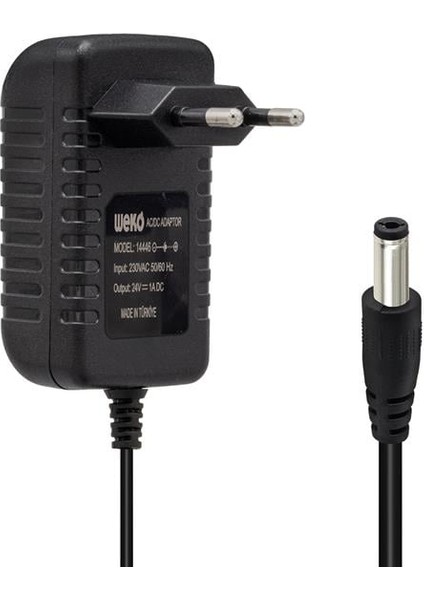 24 Volt 1 Amper 24 Watt Plastik Kasa Priz Tipi Adaptör (5.5x2.5 Uçlu)