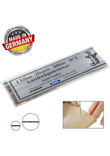 Pinguin Silber Düz Atlamalı Ahşap Kıl Testere Ağzı No:6 - 144 Adet