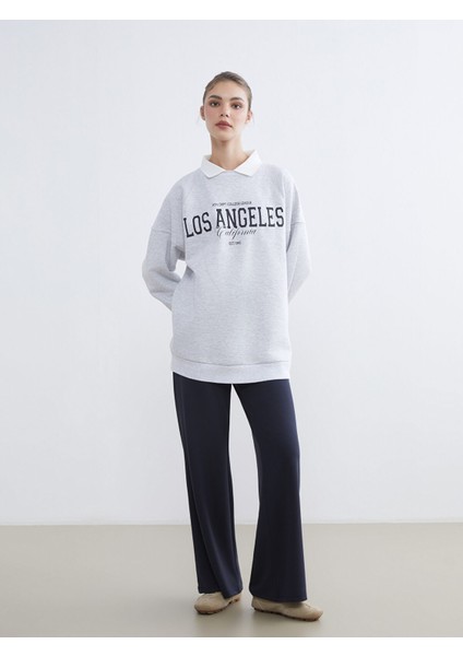 Yeni Sezon Los Angeles Baskılı Kadın Kalın Sweatshirt Tunik fiyatları