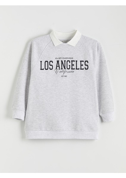 Yeni Sezon Los Angeles Baskılı Kadın Kalın Sweatshirt Tunik indirimleri