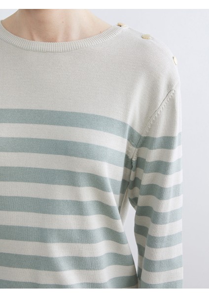 Yeni Sezon Bisiklet Yaka Çizgili Kadın Triko Kazak modelleri