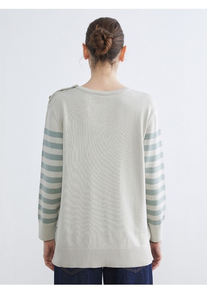 Yeni Sezon Bisiklet Yaka Çizgili Kadın Triko Kazak fırsatları