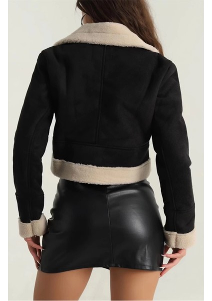Yzlal Içi Kürklü Dışı Süet Kısa Kaban Siyah T1186 (Beden: L) fiyatları