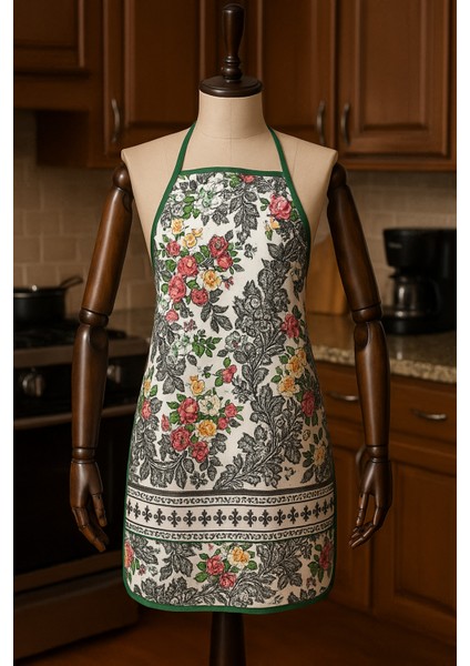 Dijital Baskılı Su Sıvı Geçirmez Leke Tutmaz Mutfak Önlüğü Çiçek Cenneti modelleri