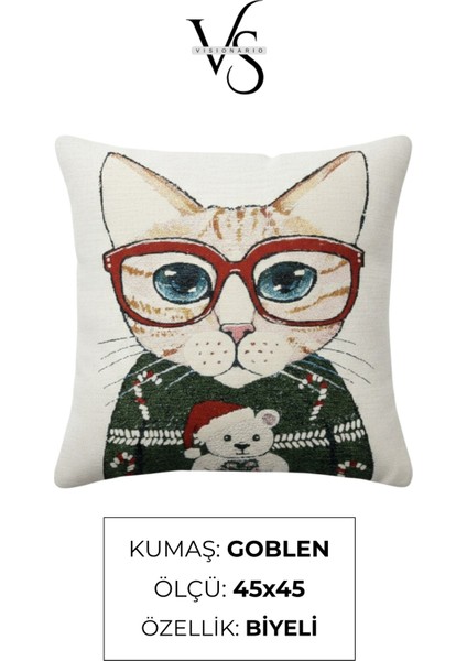 Jakarlı Dokuma Goblen Kırlent Kılıfı – 45X45 cm Biyeli ve Çift Taraflı Dekoratif Yastık modelleri