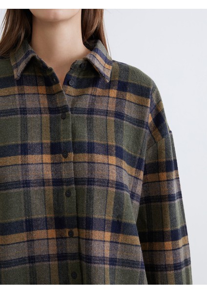 Yeni Sezon Ekose Oversize Kadın Gömlek modelleri