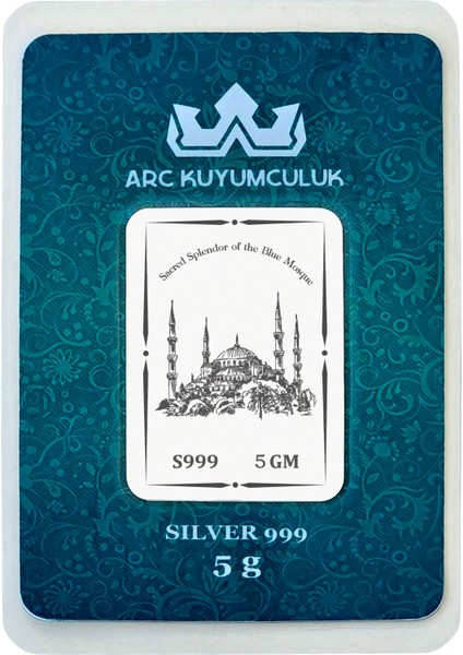 999 Ayar Gümüş ile Tasarlanmış Sultan Ahmet Camisi Temalı Hediyeye Özel 5 Gram Gümüş KÜLÇESI-788