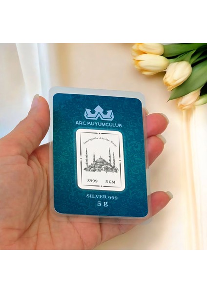 999 Ayar Gümüş ile Tasarlanmış Sultan Ahmet Camisi Temalı Hediyeye Özel 5 Gram Gümüş KÜLÇESI-788 fiyatları