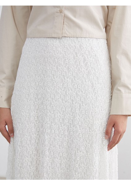 Yeni Sezon Beli Lastikli Ajurlu Dantelli Etek modelleri