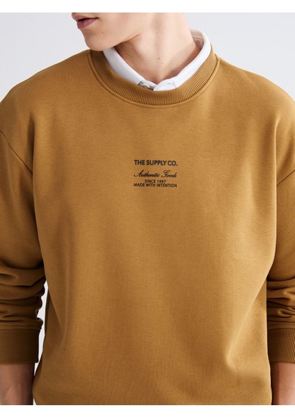 Yeni Sezon Bisiklet Yaka Baskılı Erkek Kalın Sweatshirt modelleri