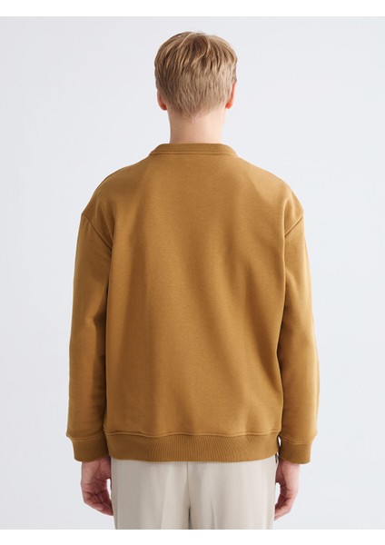 Yeni Sezon Bisiklet Yaka Baskılı Erkek Kalın Sweatshirt fırsatları